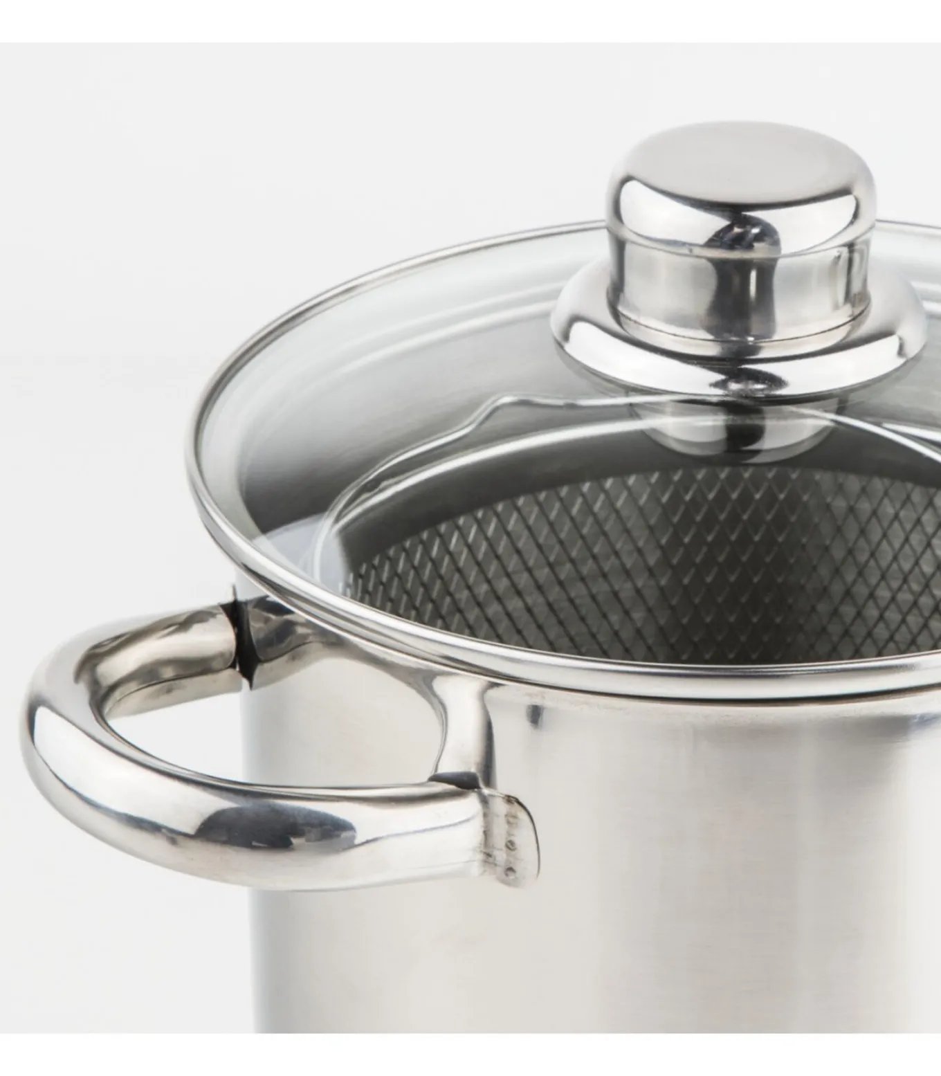 Pastapan / Aspergepan met Glazen Deksel - RVS - ø 16 cm / 4.0 liter