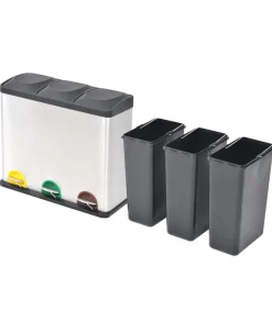 Pedaalemmer voor recycling 54 L roestvrij staal