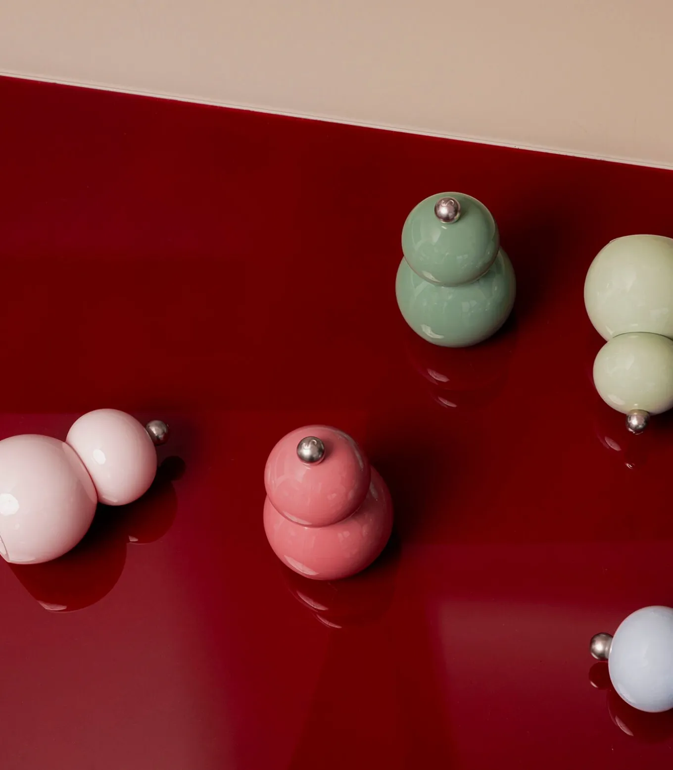 Peper/zoutmolen H12cm roze Betty - set/2