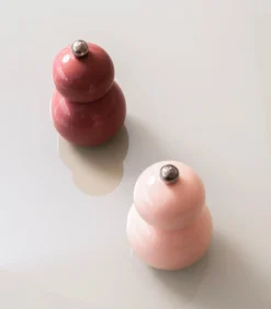 Peper/zoutmolen H12cm roze Betty - set/2