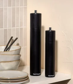 Peper/zoutmolen 5xH29cm hout zwart Grind