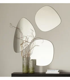 Philou Spiegel - Glas/Metaal - Zwart - 60x59x0,5