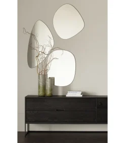 Philou Spiegel - Glas/Metaal - Zwart - 60x55x0,5