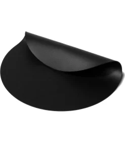 Placemats - Vegan leer - Zwart - ø 38 cm - 6 stuks