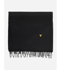 Plain lambswool scarf - jet black