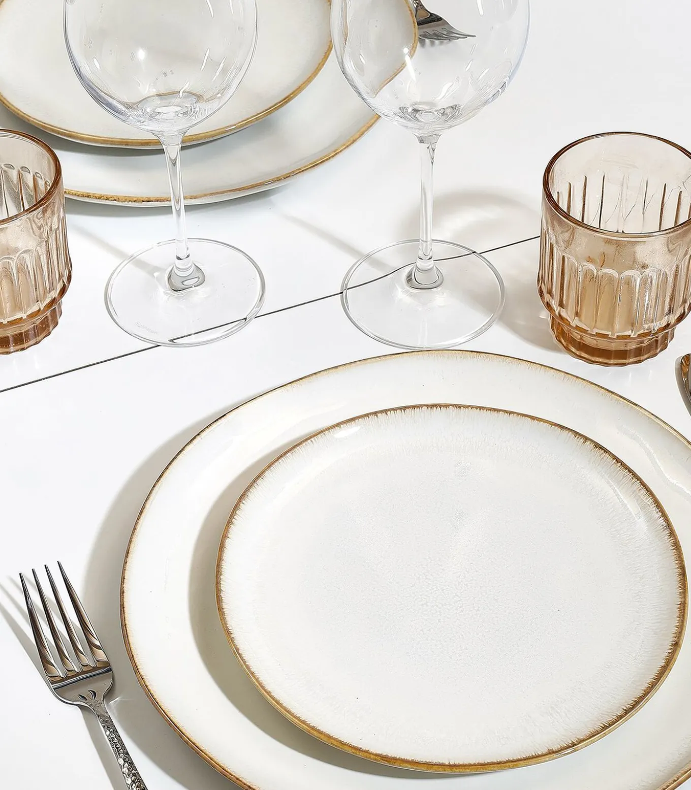 Plat bord 21cm coupe wit Artisan - (x4)