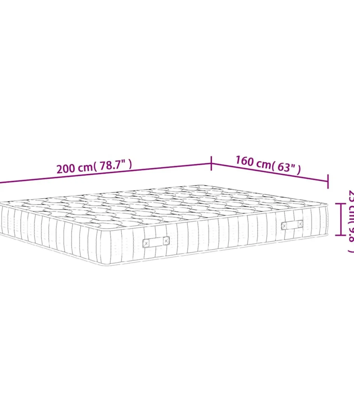 Pocketveringmatras middelhard-hard 160x200 cm Super King Size