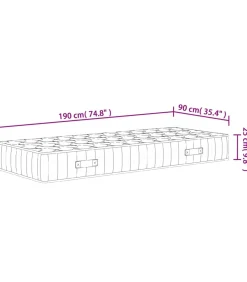 Pocketveringmatras middelhard-hard 90x190 cm Single Size