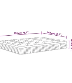 Pocketveringmatras middelhard 140x200 cm
