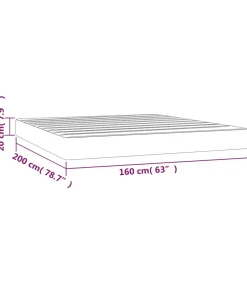 Pocketveringmatras 160x200x20 cm stof crèmekleurig