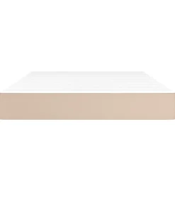 Pocketveringmatras 120x200x20 cm kunstleer cappuccinokleurig