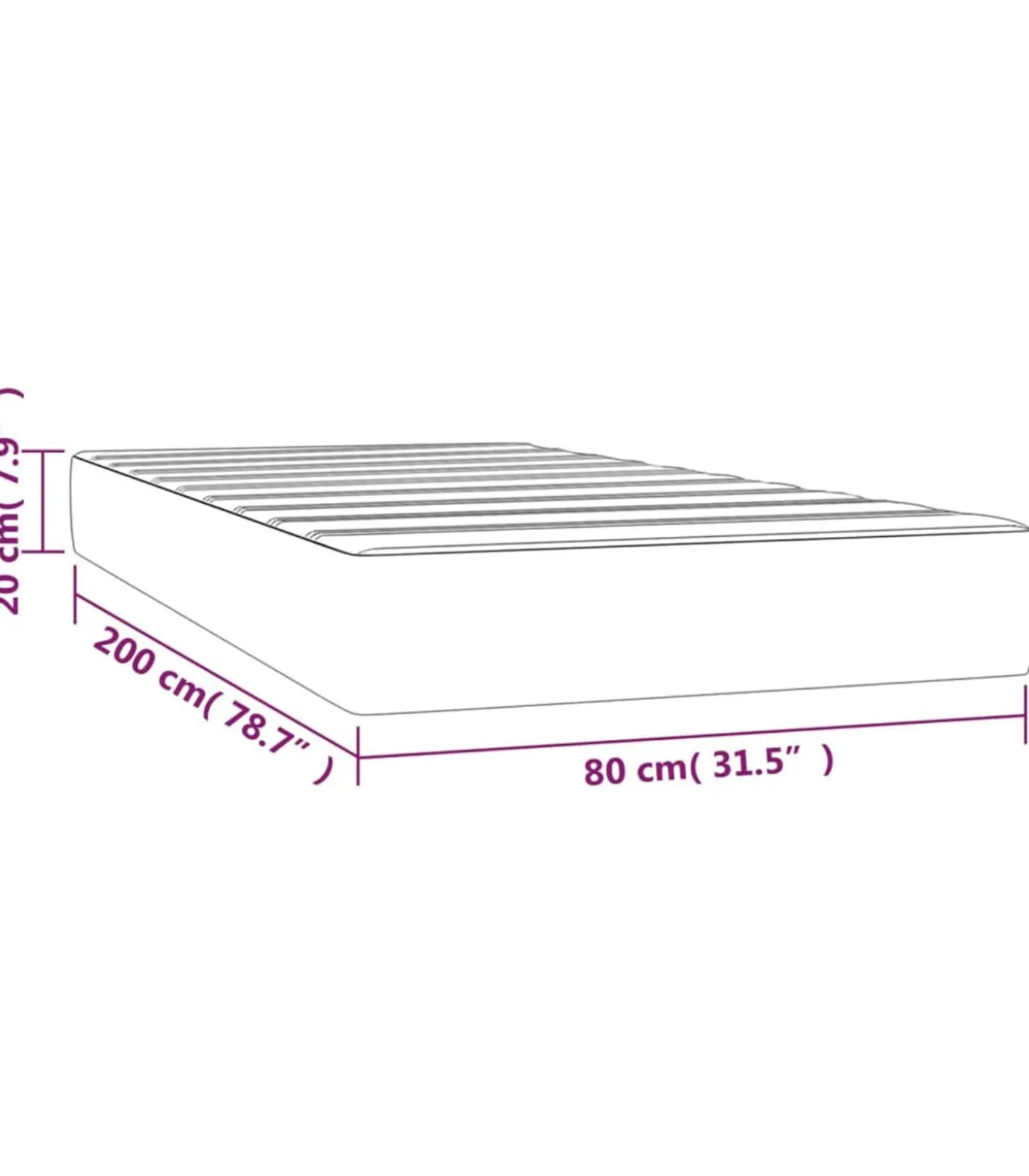 Pocketveringmatras 80x200x20 cm fluweel donkerblauw