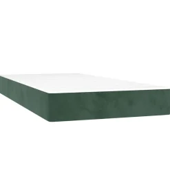 Pocketveringmatras 90x220x20 cm fluweel donkergroen