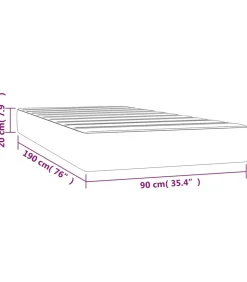Pocketveringmatras 90x190x20 cm fluweel donkergrijs