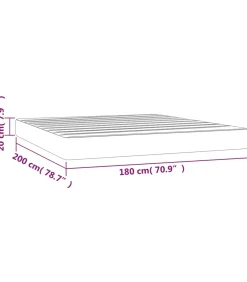 Pocketveringmatras 180x200x20 cm kunstleer grijs