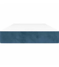 Pocketveringmatras 100x220x20 cm fluweel donkerblauw