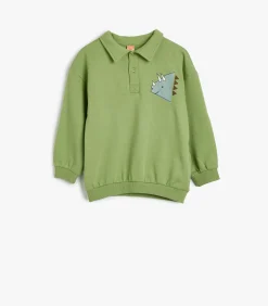 Polokraag Met drukwerk Sweatshirt