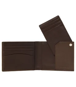 Portefeuille Button Brown