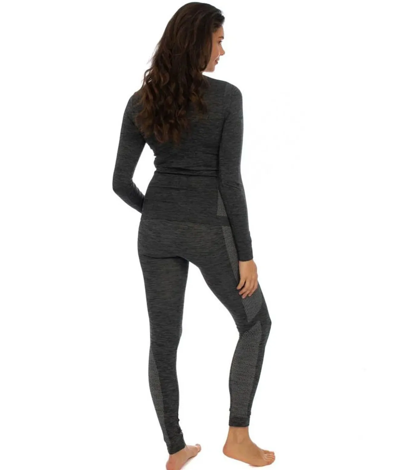 Premium Thermoshirt Dames 4-pack Zwart Melange