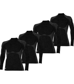 Premium Thermoshirt 4-pack Heren Zwart