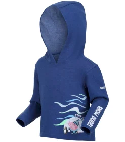 PRINTED - Trui met kap - Blauw