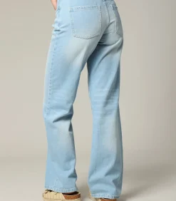 PRISTY - Denimjeans met wijde pijpen en ritssluiting