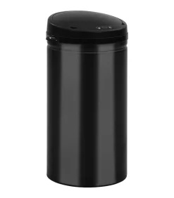Prullenbak met automatische sensor 50 L koolstofstaal zwart