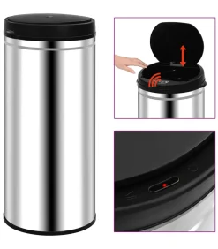 Prullenbak met automatische sensor 80 L roestvrij staal