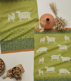 Pâturages - Theedoek van katoenen jacquard met print 50 x 75 cm