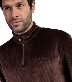 Pyjama broek sweatshirt hoge kraag rits Corduroy