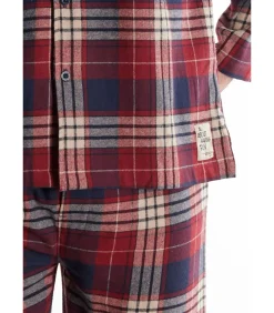 Pyjama Met Doorknoopjasje Tartan Ruit Rood