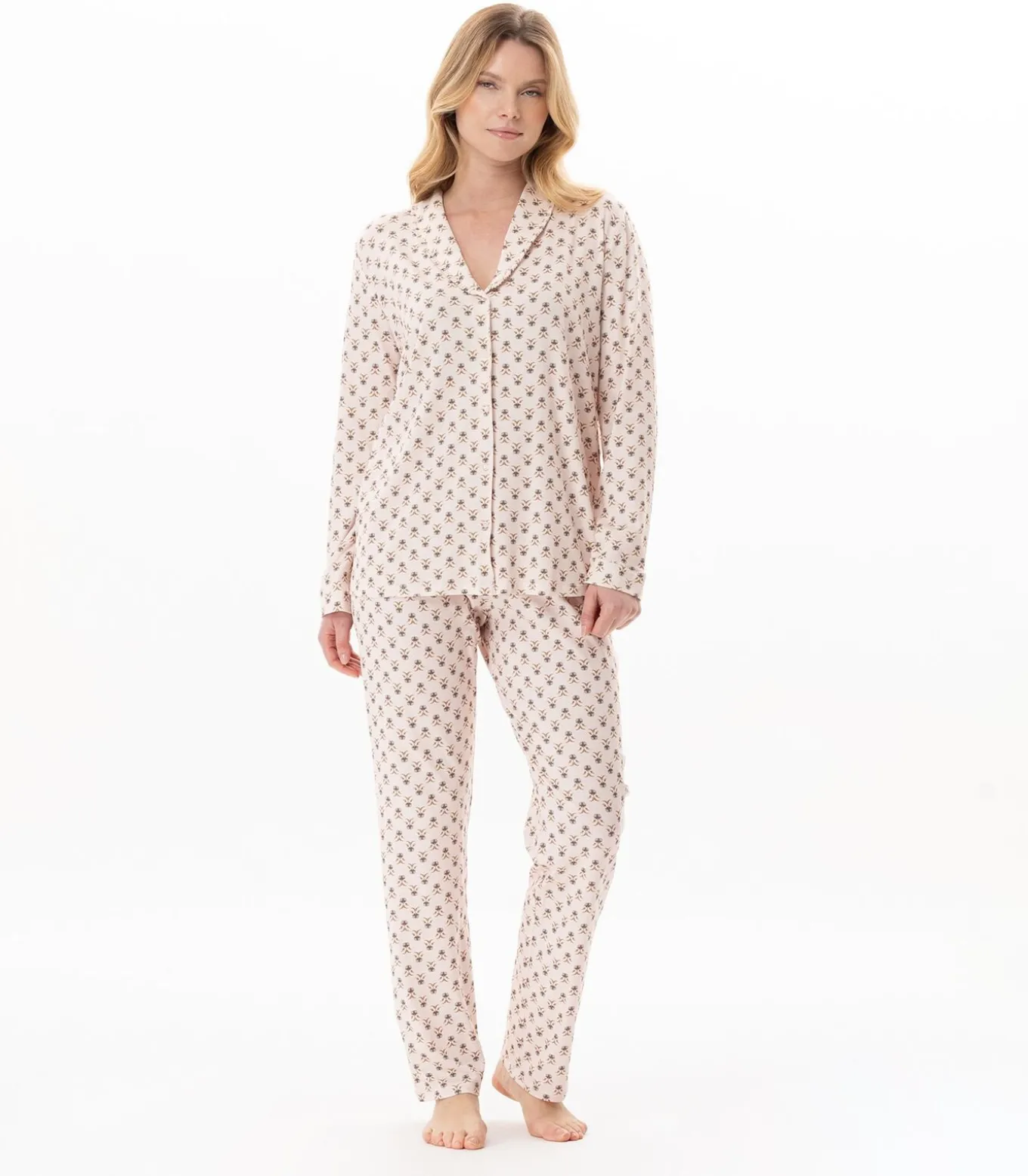 Pyjama met knopen van modal katoen TEA TIME 106