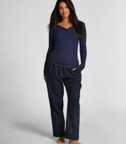 Pyjamatop met lange mouwen Henley