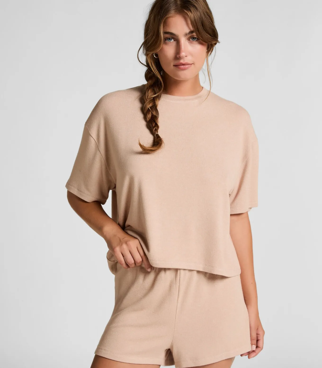 Pyjamatop van geborstelde jersey