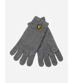 Racked rib gloves - mid grey marl
