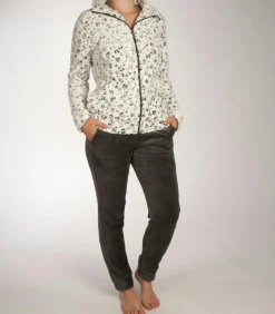 Rebelle fleece huispak - Deluxe - Panter - Warm 2-delig huispak