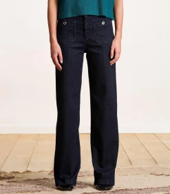 Rechte jeans met wijde pijpen van biologisch katoen