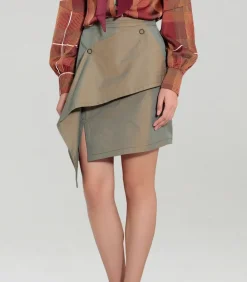 Rechte rok met afneembaar voorpand