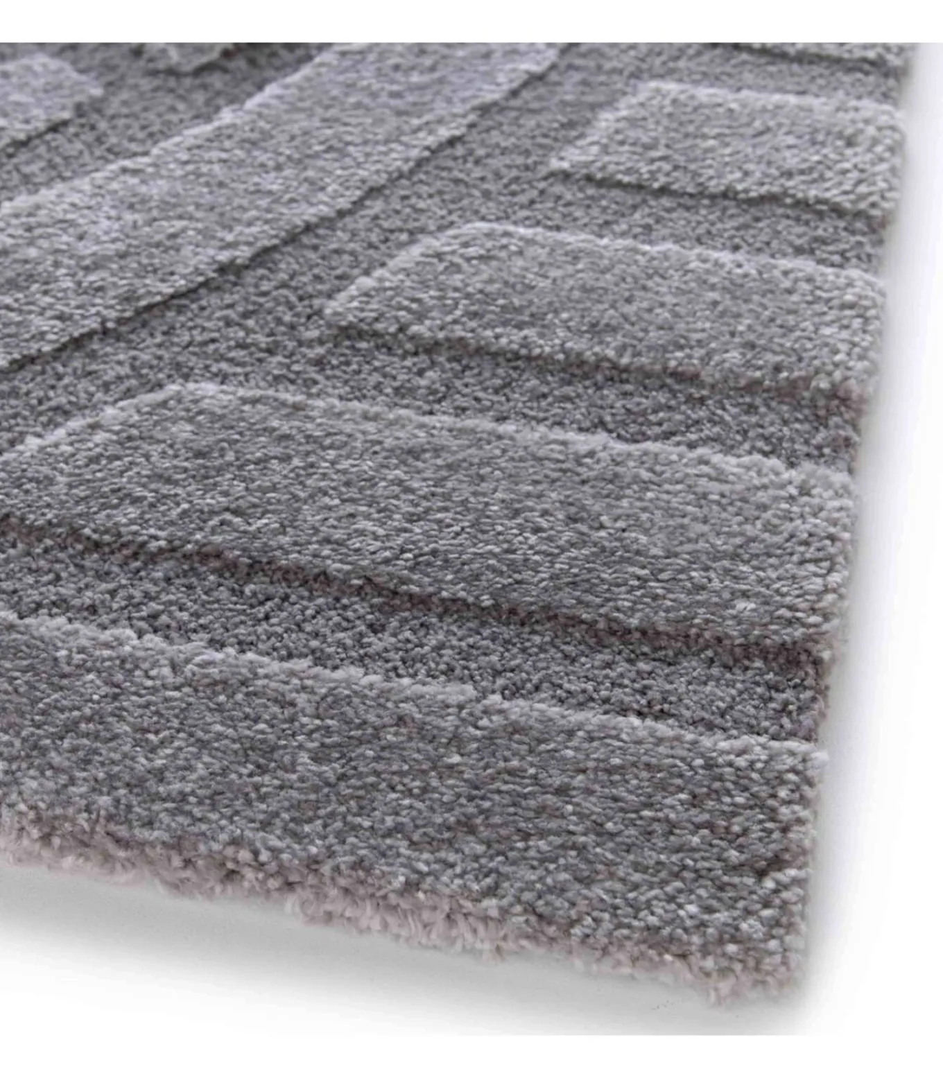 Rechthoekig laagpolig vloerkleed eigentijds patroon grijs 120 x 170 cm