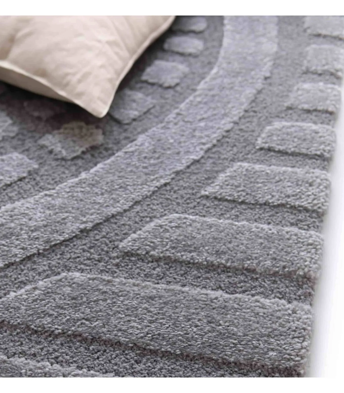 Rechthoekig laagpolig vloerkleed eigentijds patroon grijs 120 x 170 cm