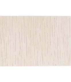 Rechthoekig laagpolig vloerkleed in effen ecru patroon 120 x 170 cm