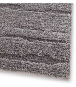 Rechthoekig laagpolig vloerkleed effen grijs patroon 120 x 170 cm