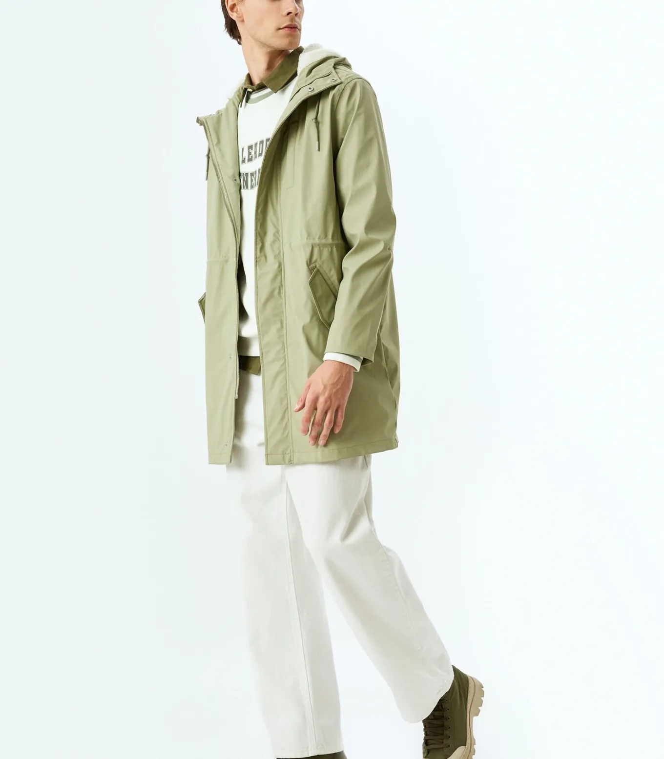 Regenjas Heren Slim Fit Kap Knoopsluiting