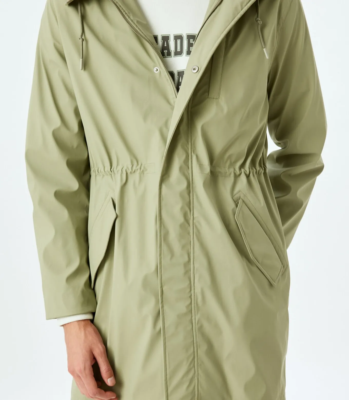 Regenjas Heren Slim Fit Kap Knoopsluiting