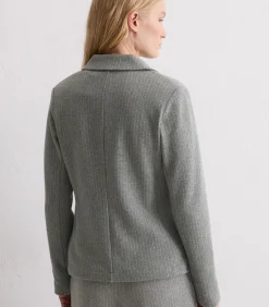 Regular blazer van krijtstreepjersey