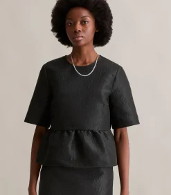 Regular blouse met korte mouwen