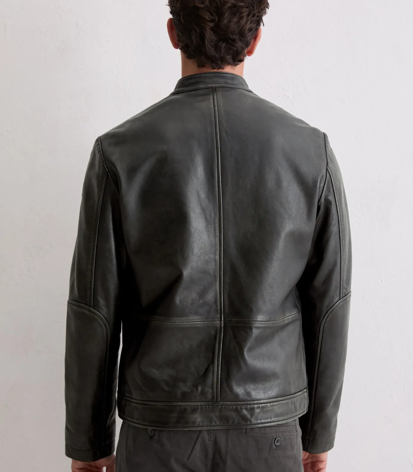 Regular leren jack in bikerstijl