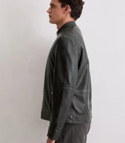 Regular leren jack in bikerstijl
