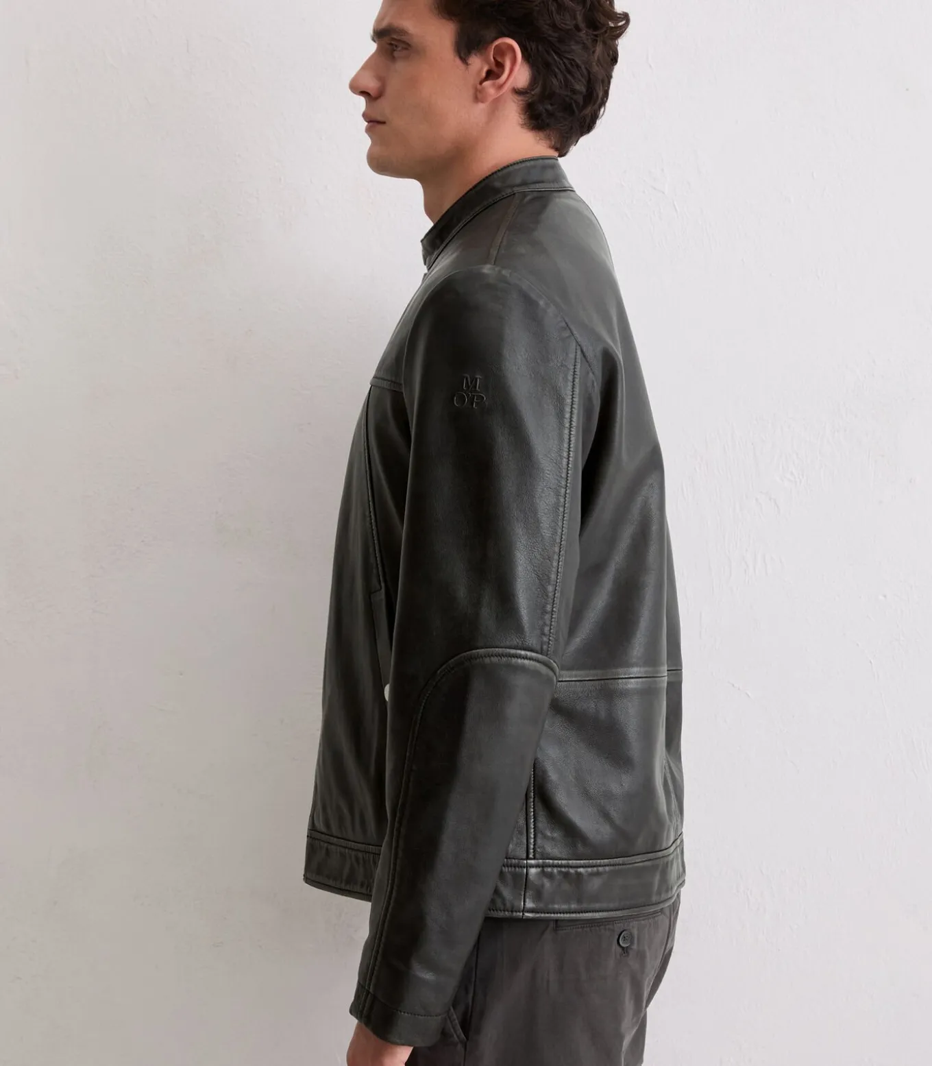 Regular leren jack in bikerstijl