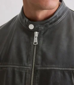 Regular leren jack in bikerstijl